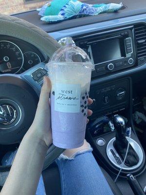 A drink I got to go on a different day - taro and coconut smoothie