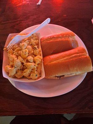 Cheesesteak with Mac and cheese