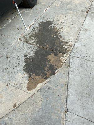 Grease that was spilled