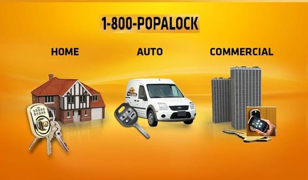 Home/Commercial - re-key existing or install new locks,  master keying   Auto - replace lost "Dealer" keys, remotes, lockouts