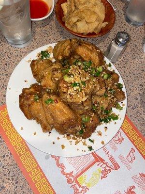 Salt and pepper chicken wings