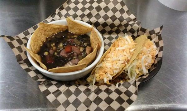 Taco Tuesday - Tacos & Black Bean & Chicken Soup