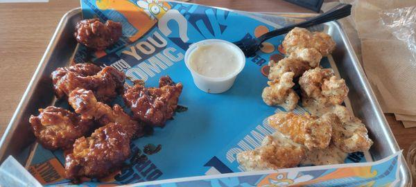 Nuclear and garlic parmesan boneless wings.