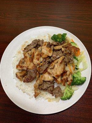 Chicken and beef teriyaki