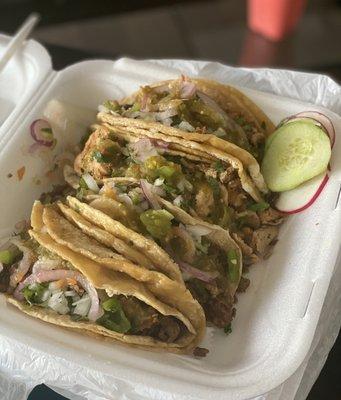 Asada - Steak and Pollo - Chicken tacos