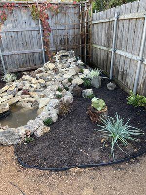 Pondless waterfall and landscape design