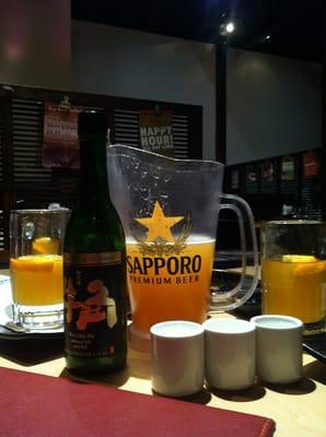 Happy hour; pitchers $12.00 & saki $7.00