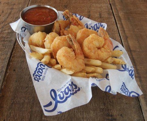 Ivar's jumbo prawns ' chips.