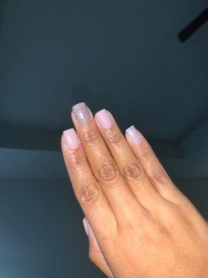 Three color sns on natural nails