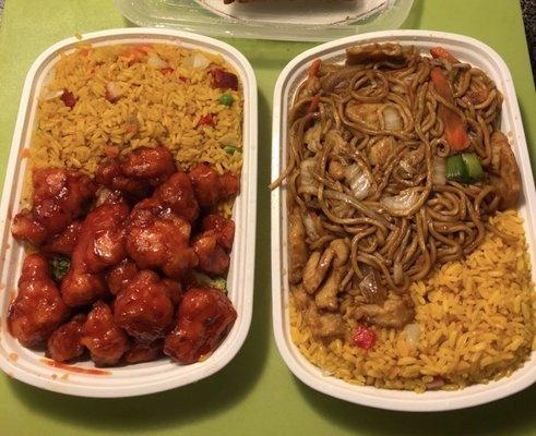 C22. Orange Chicken Combo Platter & C15. Chicken Lo Mein Combo Platter / Both excellent except rice was so hard! Why??