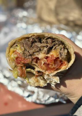 The Gourmet Burrito with Carne Asada.