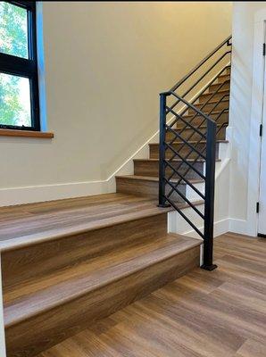 Vinyl plank stairs