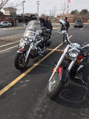 My Triumph Rocket III, the 2,300 cc engine & 180 hp engine let's poor Harley's know they will only see it from behind LOL. Just kidding.