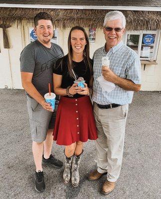 Enjoying ice cream for Father's Day!