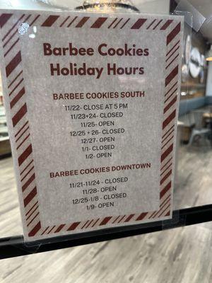 Holiday hours