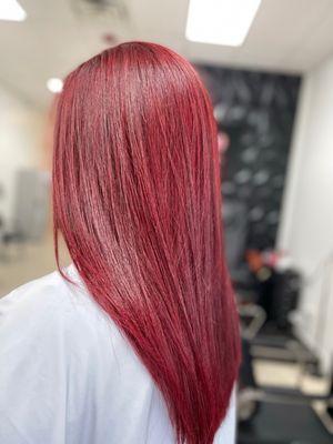 Color Red and Keratin