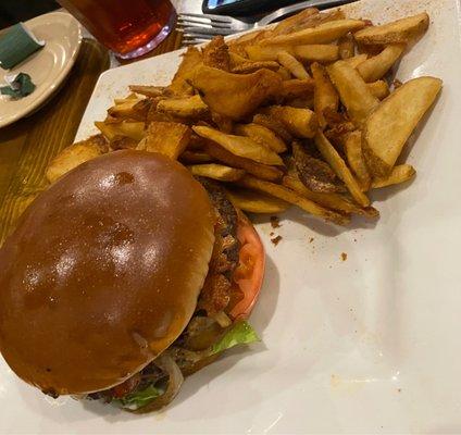 Black angus burger with pepper Jack cheese