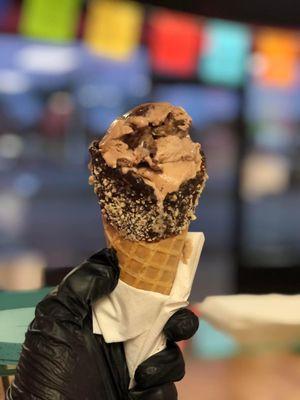 Chocolate ice cream cone