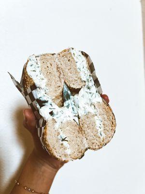 Sesame Bagel with Dill Lemon Spread