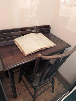 Original desk and book