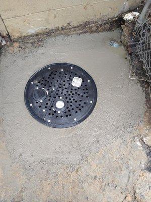 Storm drain catch basin installed