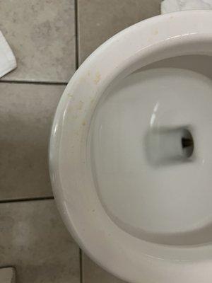 Urine all over the toilet