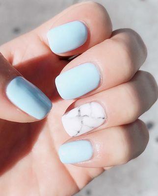 Love the Marble with baby blue!