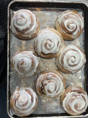 Scratch made cinnamon rolls.