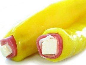 Hot or Sweet stuffed Banana Peppers stuffed w/ prosciutto and Provolone