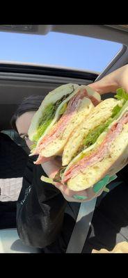 Himmelman sandwich, yummy Italian sub on fresh focaccia!