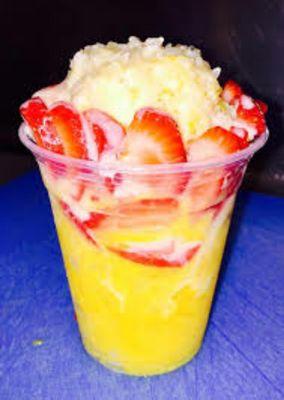 Raspado con fruta