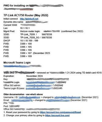 Site documentation example