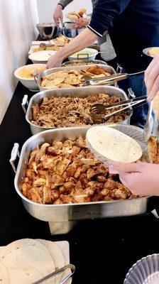 Colombian food catered for staff lunch