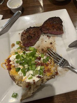 Filet and Loaded Baked Potato