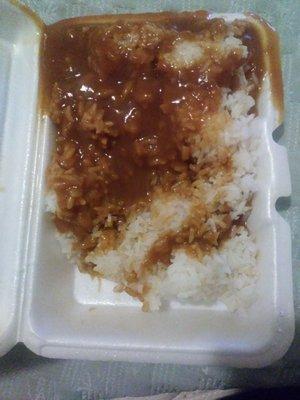 Rice with gravy. Not recommened ....