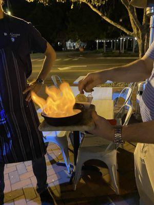 Flaming saganaki