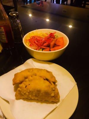 Mixed Salad and Empanadas de carne! A gooood combo!