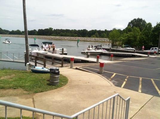 The ramps from the porch of the bathhouse and sitting area.