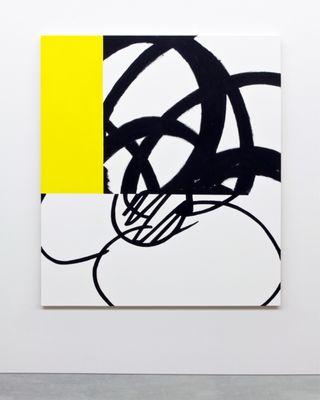 Joseph Coniff, Including Yellow, 2016, acrylic and enamel on canvas, 54 x 48 inches/ 137.15 x 121.92 cm