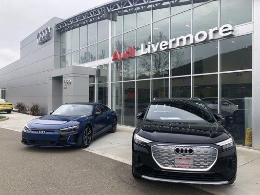 Showing some of the latest Audi e-tron inventory out front.  Come take a look!