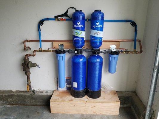 This is a Whole House Filtration System that we installed in a home yesterday!