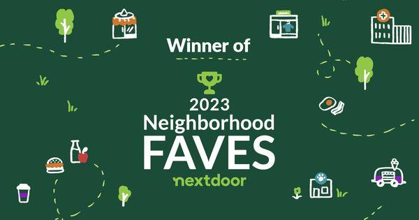 We are honored to be 
voted a 2023 @Nextdoor #NeighborhoodFavesThis 
award means so much for our business! Visit us on Nextdoor.