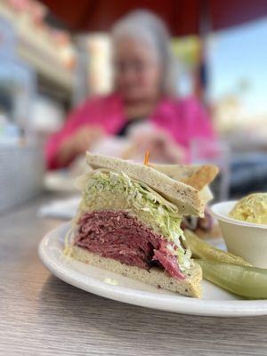 The Cannon. LOTS of corned beef and pastrami. Yes, it's as huge as it looks.