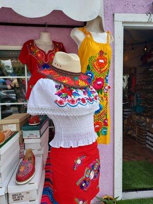 Very bright colorful embroidered clothing