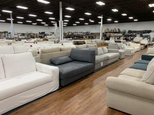 So many couches, ottomans, and sleeper sofas!