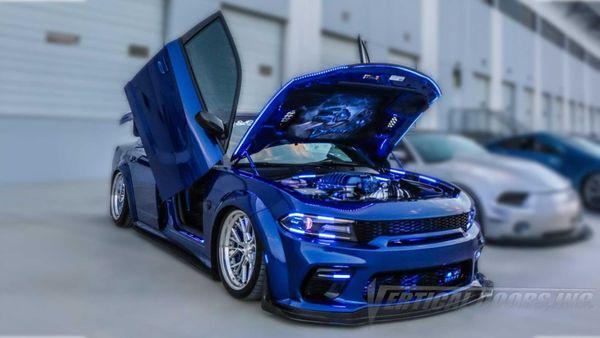 @the_blueyed_beast Dodge Charger from Texas with vertical door conversion kit by Vertical Doors, Inc. AKA "Lambo Doors"