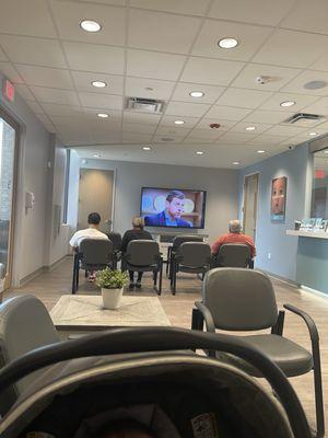 Waiting area with TV