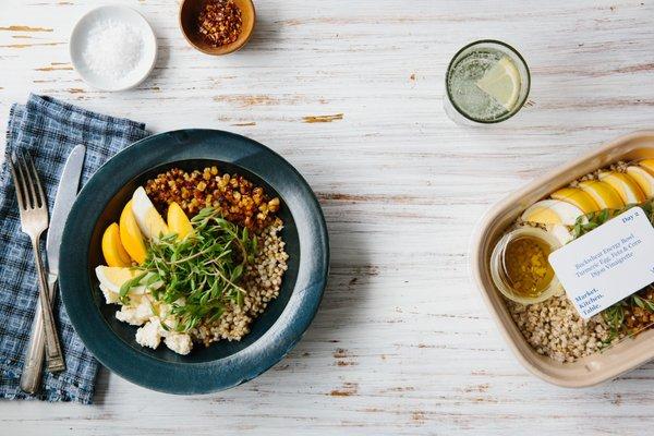 Buckwheat energy bowl with turmeric egg.