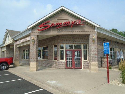 Outside of the restaurant, view looking northeast.