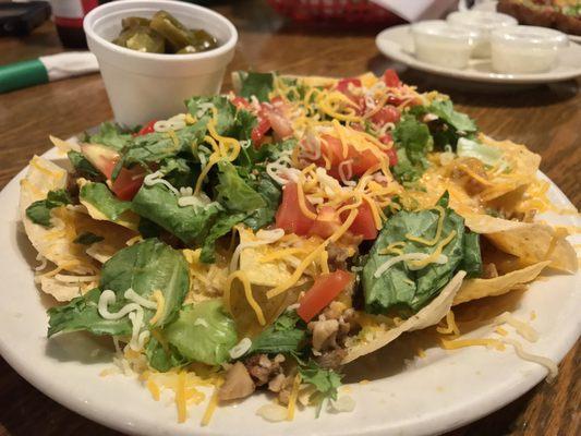 Chicken fajita nachos